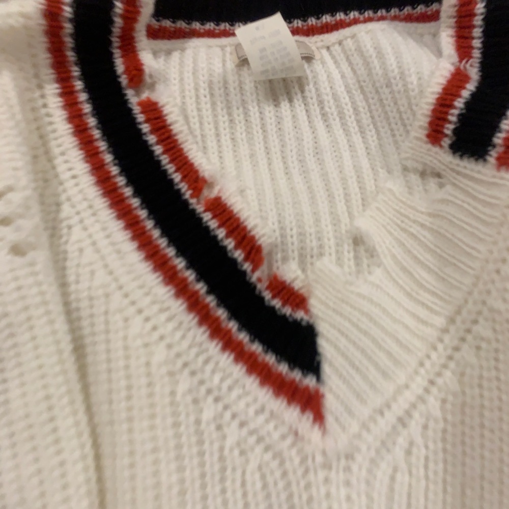 Distressed white sweater. - Picture 3 of 3